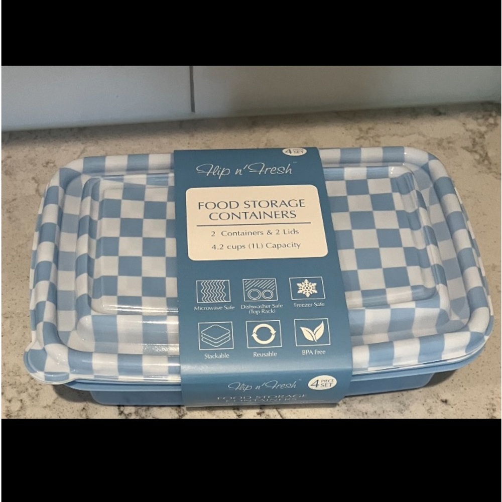 Flip n'Fresh food storage containers and lids. NWT